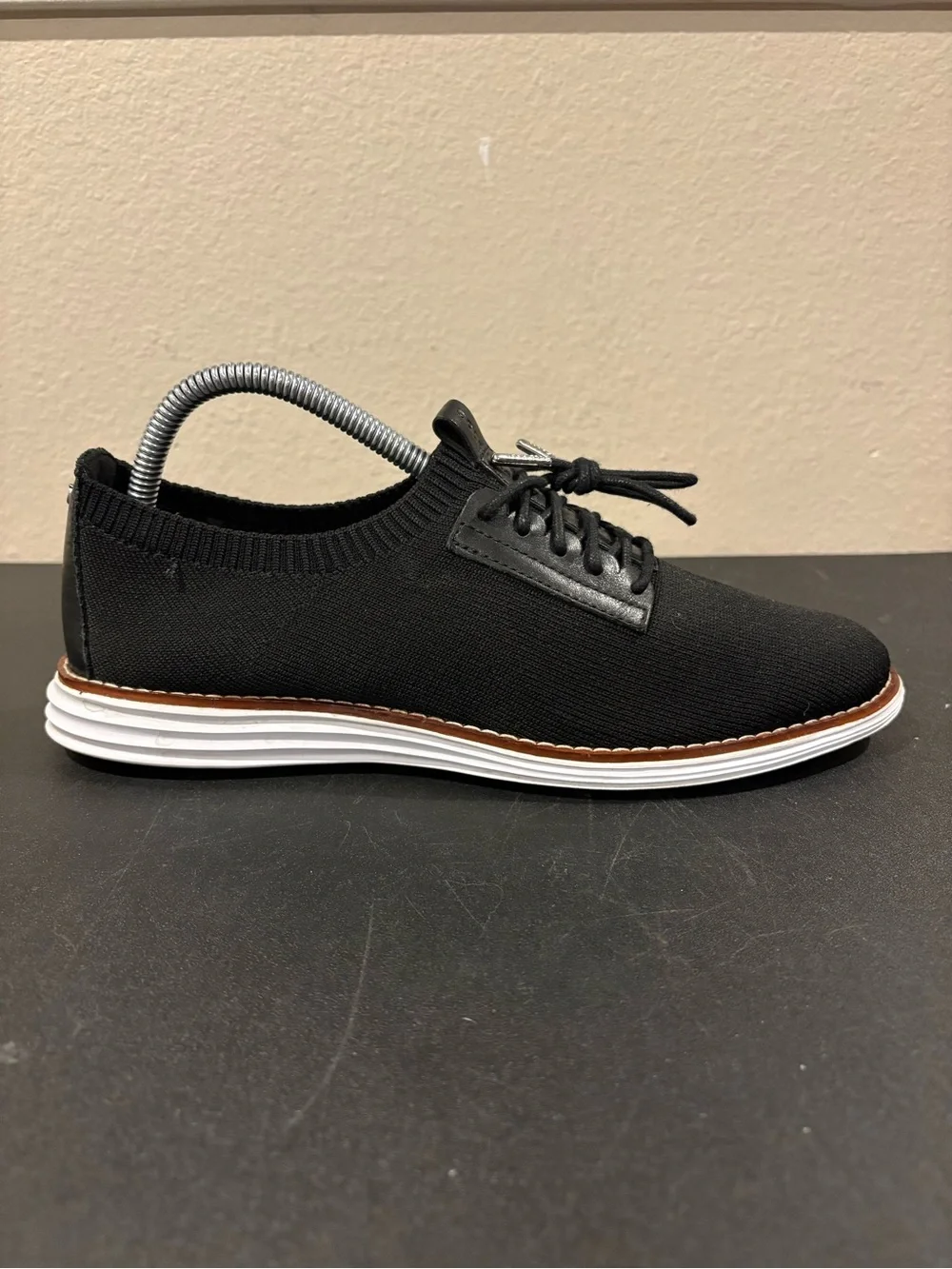 Cole Haan Original Grand Womens Sz 8.5 B Oxford Knit Shoes Black Casual Lace Up
